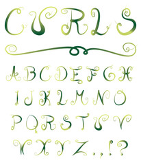 Curled alphabet