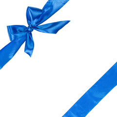 blue ribbon with bow, square composition
