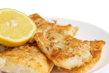 fried in flour codfish on plate