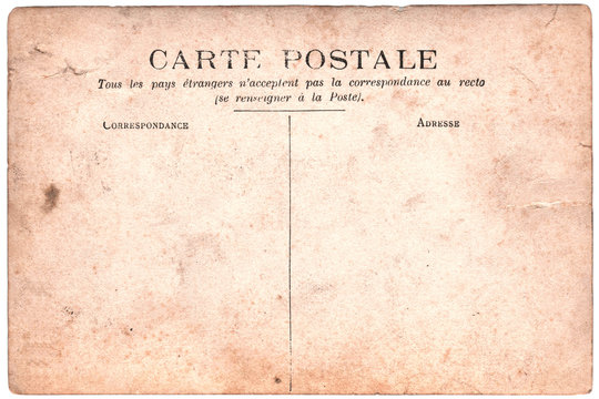 Carte postale ancienne, verso vierge