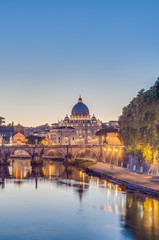 Obraz na płótnie Canvas Ponte Sant'Angelo (Bridge Hadriana) w Rzymie, Włochy,