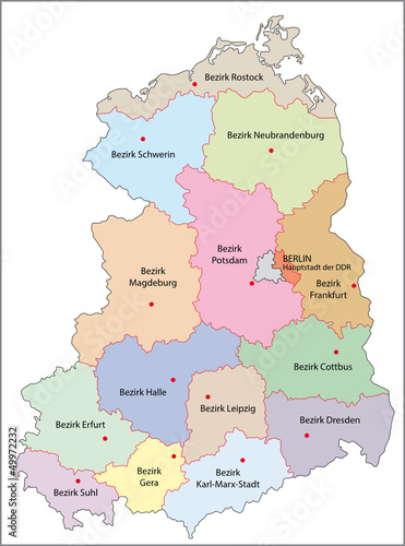 "Verwaltungsbezirke der DDR" Stockfotos und lizenzfreie Vektoren auf