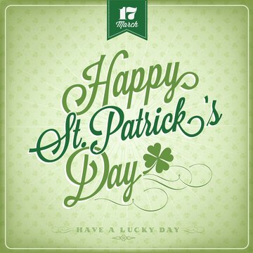 Happy Saint Patrick's Day Typographical Background