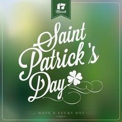Happy Saint Patrick's Day Typographical Background