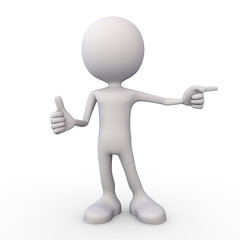 3D Minimalistic Person - Thumbs Up