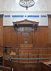 View of Crown Court room inside St Georges Hall, Liverpool, UK - 49975217