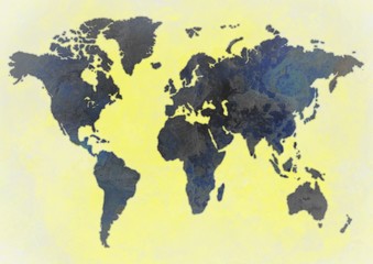 Fototapeta na wymiar Textured Mapa świata Slate
