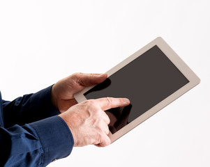 man with tablet pc