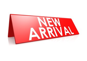 New arrival tag in red