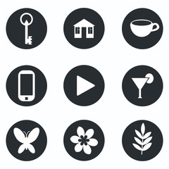 Set of simple silhouette icons