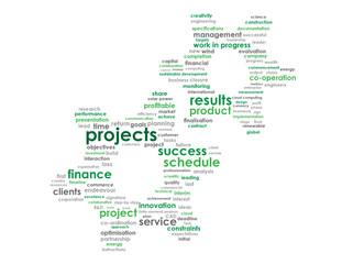 PROJECTS tag cloud (cogs gears performance client business)