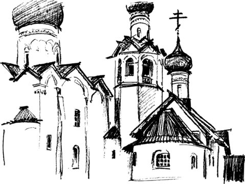 sketch of the church