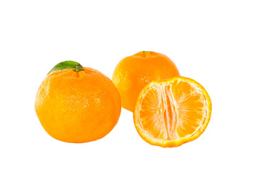 Mandarins on white background