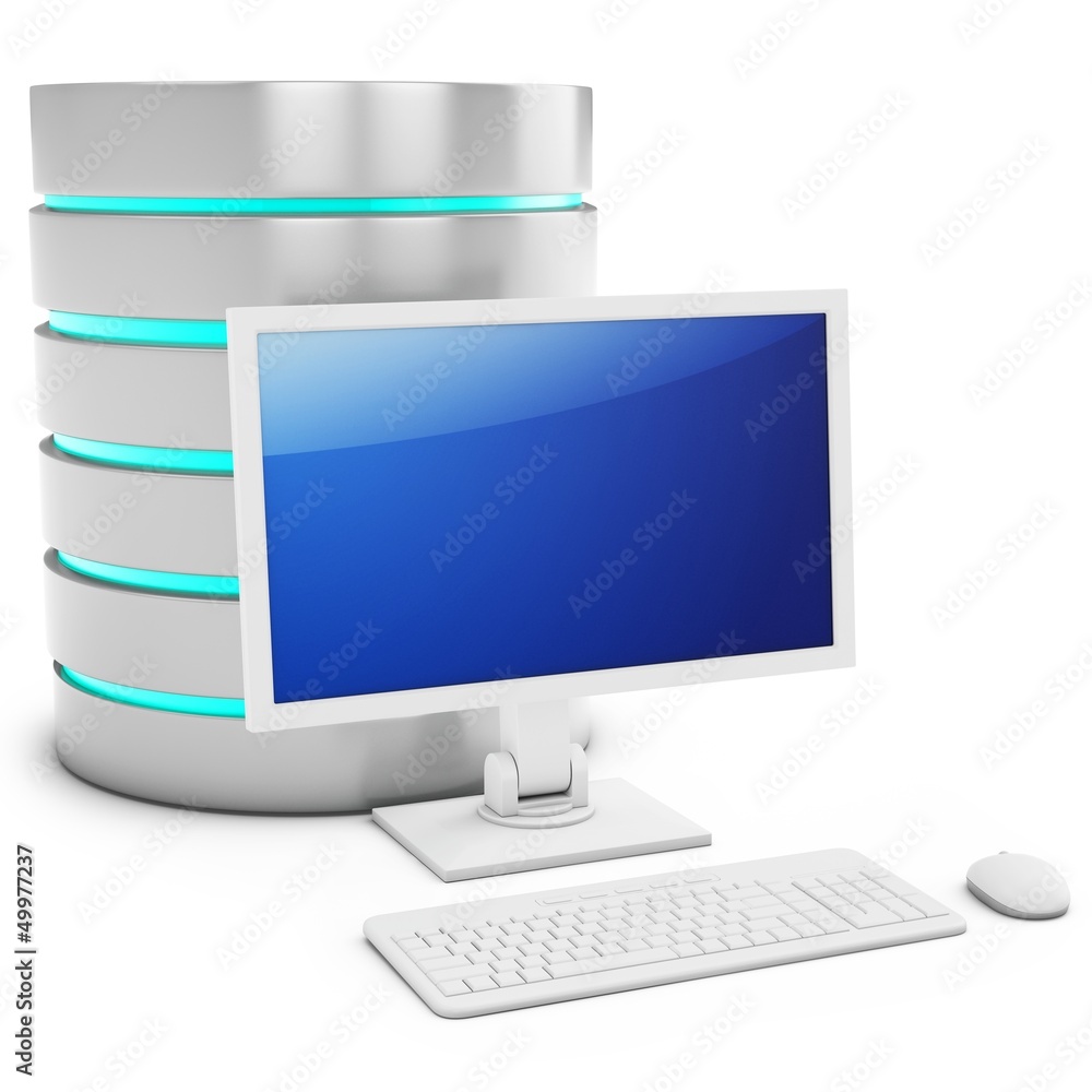 Poster 3d database with access terminal