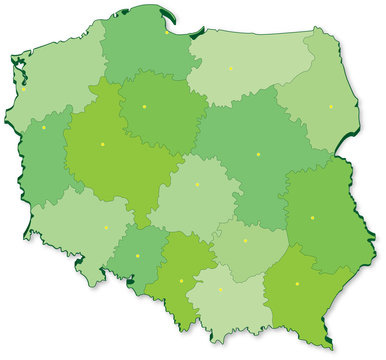 Fototapeta map pl green