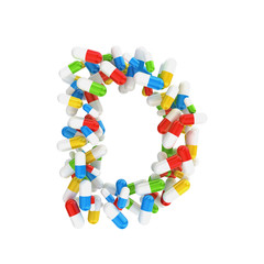 abstract letter D consisting of pills