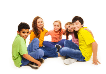 Fototapeta premium Happy kids in semi-circle