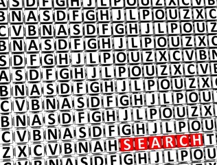 3D Word Search inside different letters blocks