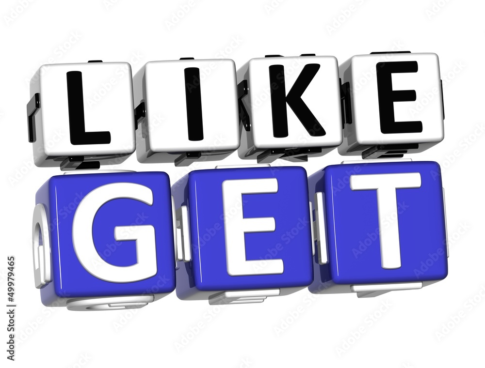 Aufkleber 3d like get button click here block text