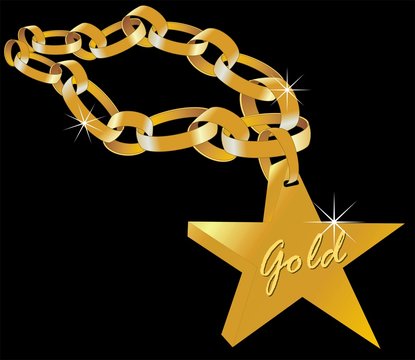 Solid Gold Chain - Star Pendant