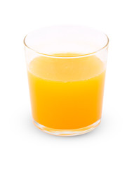 side view of orange juice