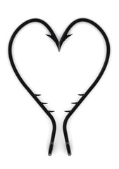 Символ сердца из рыболовных крючков