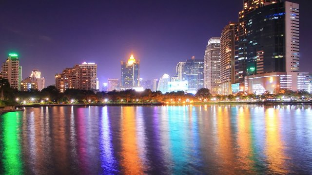 City at night Bangkok, Thailand (Two shots.)