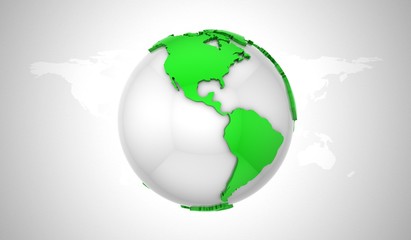 Obraz premium Globe. Gray background, 3d render