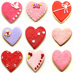 Mural de galletas con forma de corazon