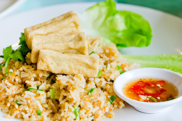 fried rice and tofu