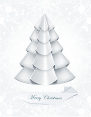 Vector Christmas tree in the origami style 