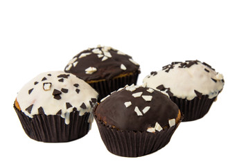 holiday muffins with icing isolated