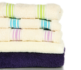 Bath towels isolated on white