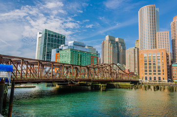 Fototapeta premium Old Rustsy Iron Bridge in Boston