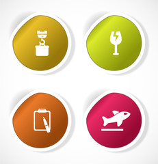 Set of stickers with icons
