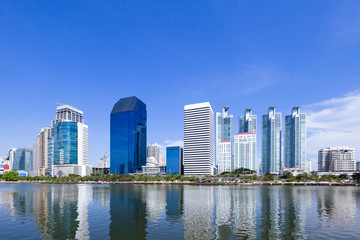 Naklejka premium Modern business area in Bangkok, Thailand