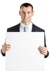 Manager hands white paper copyspace for the text
