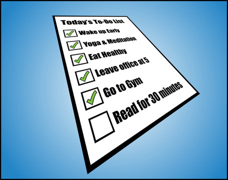 Concept of daily to-do list or task list - perspective view
