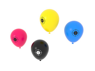 Couleurs primaires ballons croix de coupe lumiere