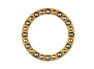 Old and dirty ball bearing, isolated on white background