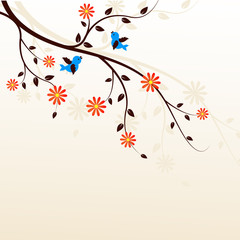 vector illustration of flower design against abstract background