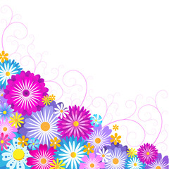 vector illustration of flower design against abstract background