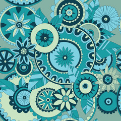 Rustic blue seamless pattern