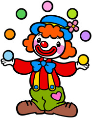 clown playing ball