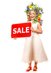 Little girl with flower hairstyle.