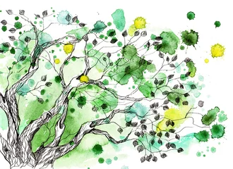 Photo sur Plexiglas Peintures arbre