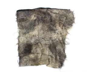 a dirty rag on a white background