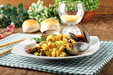 Risotto with seafood