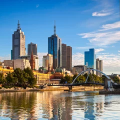 Fotobehang Australië Melbourne skyline from Southbank