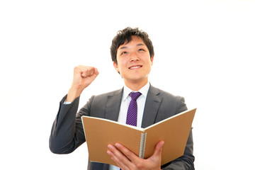 嬉しそうな表情のビジネスマン